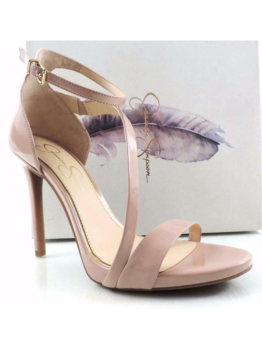 Jessica Simpson Size 10 Ankle Strap Sandal Heels Nude Blush Patent